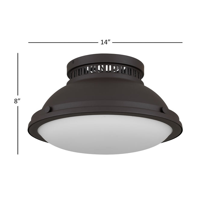 Alteck London 2-Lt 14" Flush, Dark Bronze/Etched Opal, Dark Bronze - BFM0025-DB