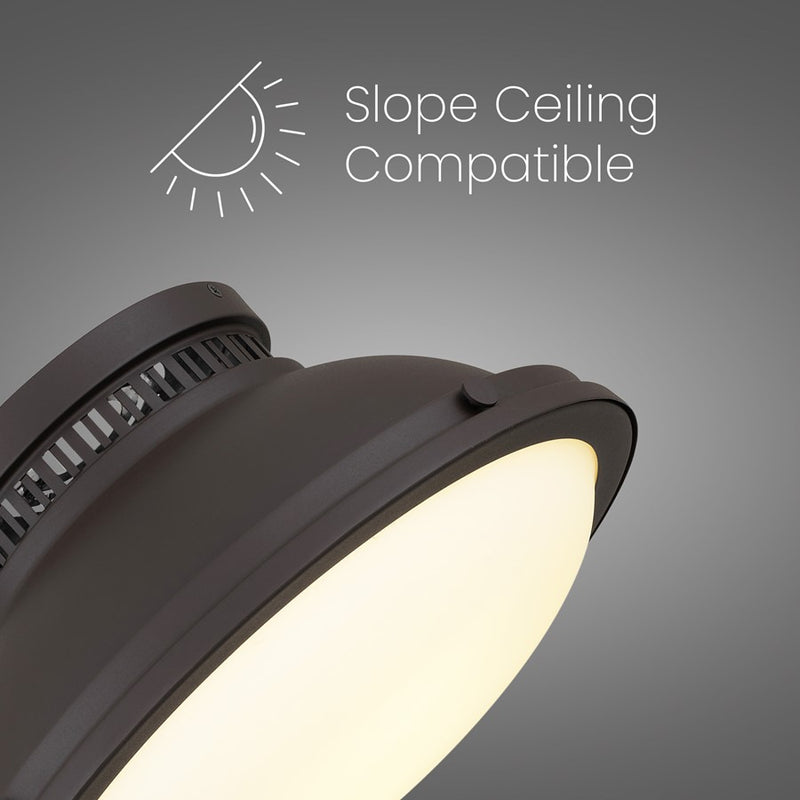 Alteck London 14in 2-Light Flush Mount | Transitional Dark Bronze and Etched Opal Glass | Entryway & Hallway | 14 x 14 x 8 in | Model BFM0025-DB