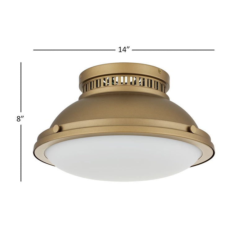 Alteck London 2-Lt 14" Flush Mount, Polished, Polished Brass