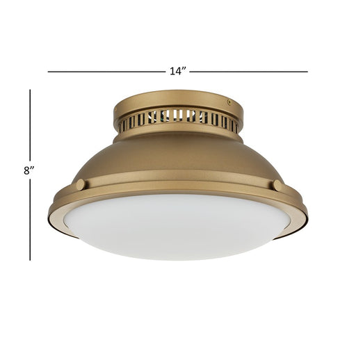 Alteck London 2-Lt 14" Flush Mount, Polished, Polished Brass - BFM0025-PB