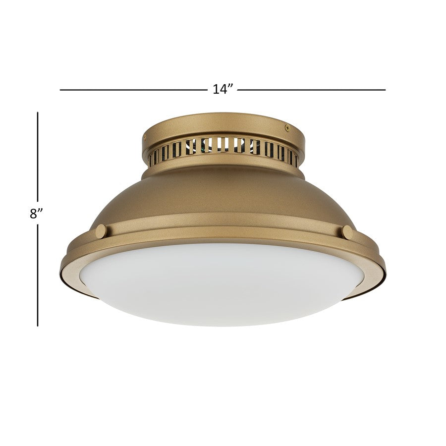 Alteck London 2-Lt 14" Flush Mount, Polished, Polished Brass - BFM0025-PB