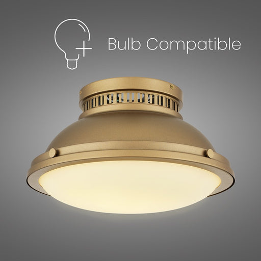 Alteck London 2-Lt 14" Flush Mount, Polished, Polished Brass