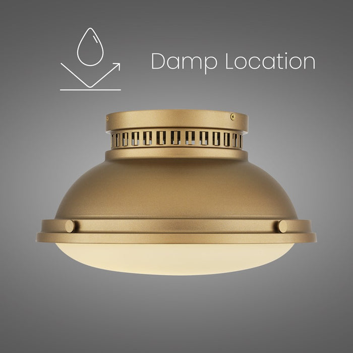 Alteck London 2-Lt 14" Flush Mount, Polished, Polished Brass