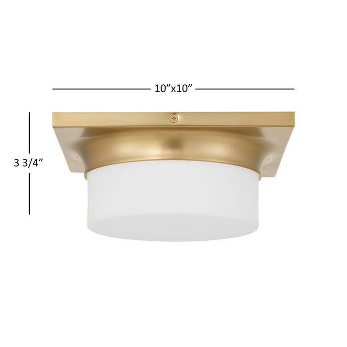 Alteck Grande 10" LED Flush, Antique Brass, Antique Brass - BFM0026-5CCT-AB