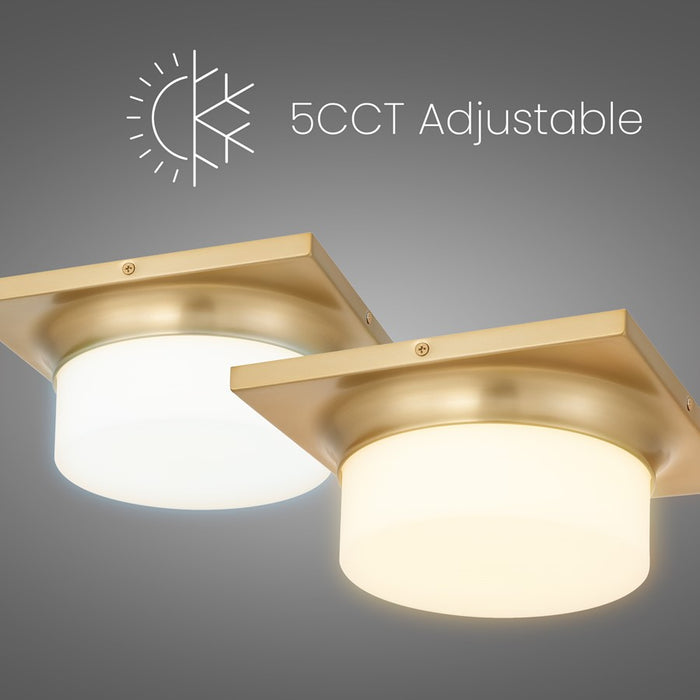 Alteck Grande 10" LED Flush, Antique Brass, Antique Brass