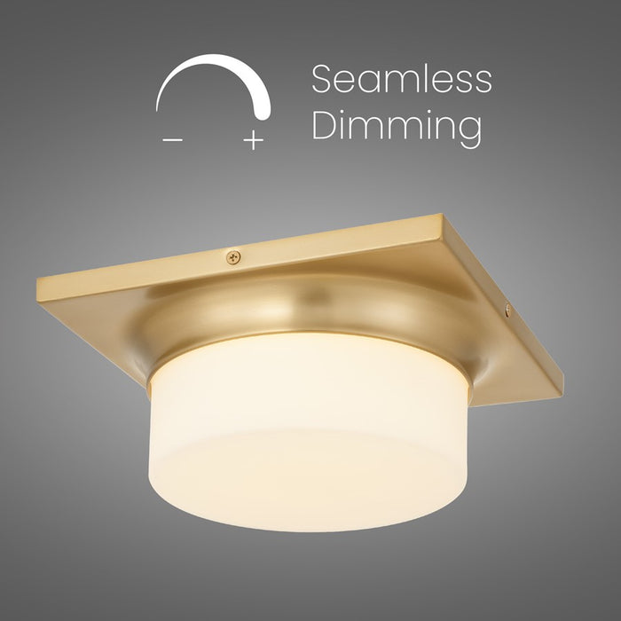 Alteck Grande 10" LED Flush, Antique Brass, Antique Brass