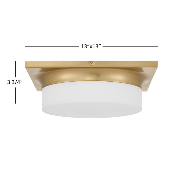 Alteck Grande 13" LED Flush, Antique Brass, Antique Brass - BFM0027-5CCT-AB