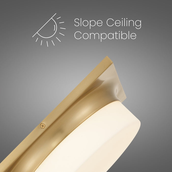 Alteck Grande 13" LED Flush, Antique Brass, Antique Brass