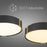 Alteck Milan 13" LED Flush, Matte, Black with Brass Accent