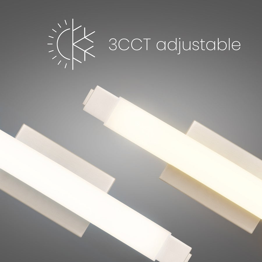 Alteck Albion 20" LED Bathroom Vanity Light, Brushed Nickel - BW0030-3CCT-BN