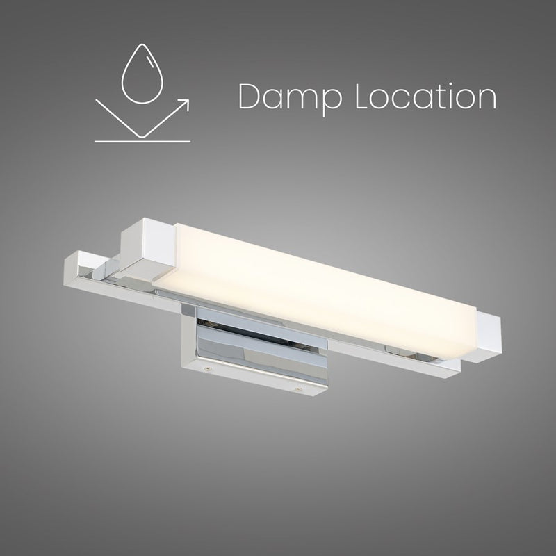Alteck Albion 20in 1-Light LED Bath Vanity Light | Contemporary Chrome and Opal Acrylic | Bathroom & Powder Room | Model BW0030-3CCT-CH