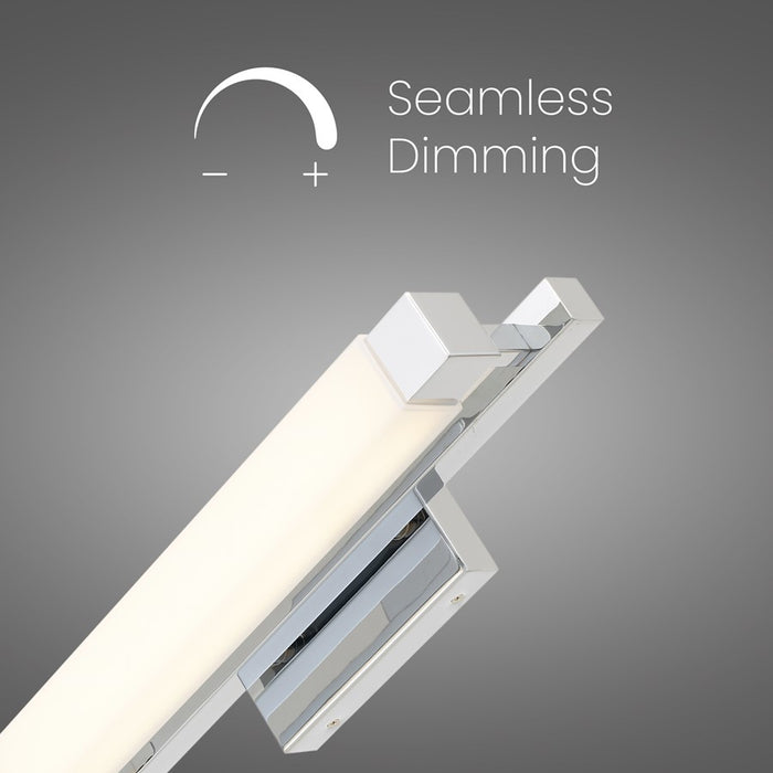 Alteck Albion 20" LED Bath Vanity Light, Chrome/Opal, Chrome