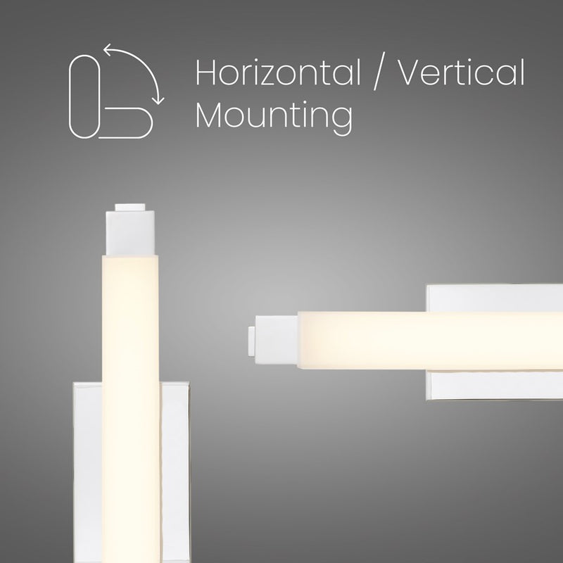 Alteck Albion 20in 1-Light LED Bath Vanity Light | Contemporary Chrome and Opal Acrylic | Bathroom & Powder Room | Model BW0030-3CCT-CH
