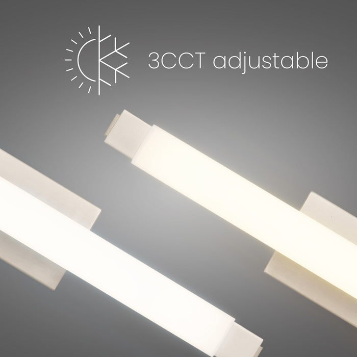 Alteck Albion 26" LED Bathroom Vanity Light, Brushed Nickel - BW0031-3CCT-BN