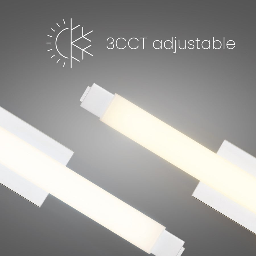 Alteck Albion 26" LED Bath Vanity Light, Chrome/Opal, Chrome - BW0031-3CCT-CH