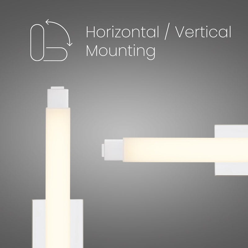 Alteck Albion 26in 1-Light LED Bath Vanity Light | Contemporary Chrome and Opal Acrylic | Bathroom & Powder Room | Model BW0031-3CCT-CH