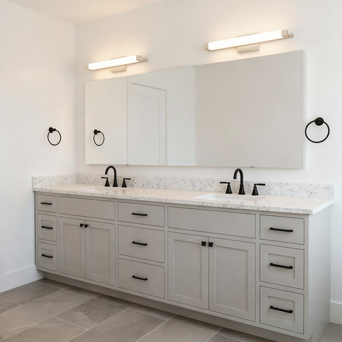 Alteck Albion 26" LED Bath Vanity Light, Chrome/Opal, Chrome