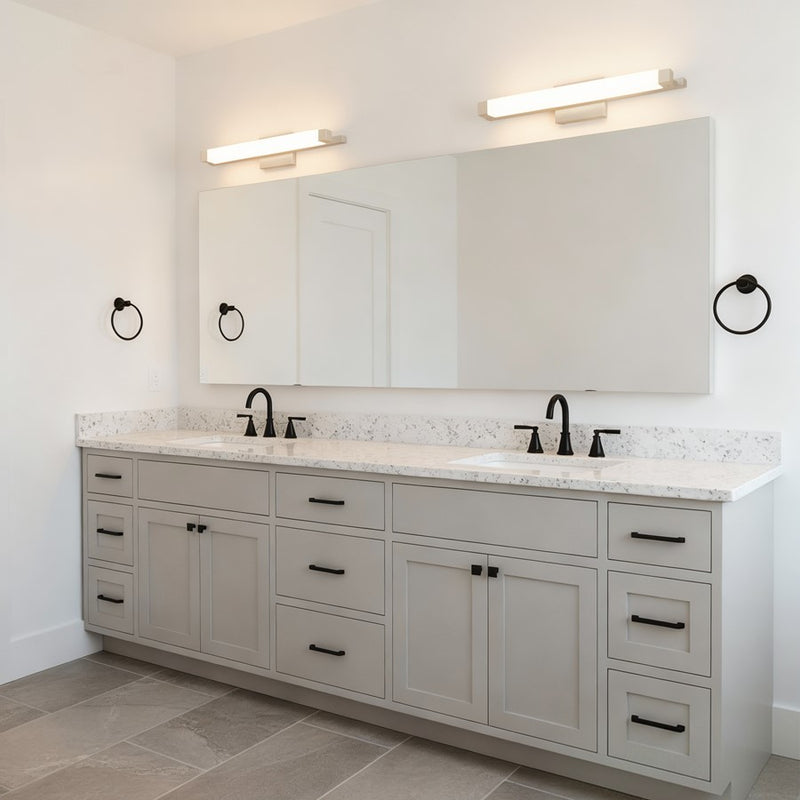 Alteck Albion 26in 1-Light LED Bath Vanity Light | Contemporary Chrome and Opal Acrylic | Bathroom & Powder Room | Model BW0031-3CCT-CH