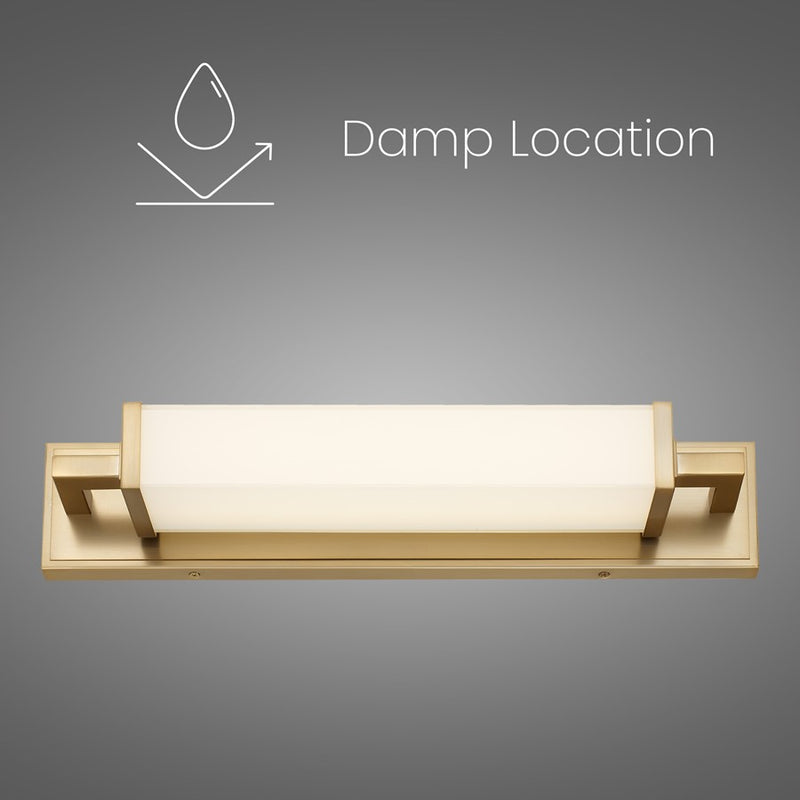 Alteck Empire 22in 1-Light LED Bathroom Vanity Light | Contemporary Antique Brass and Opal Glass | Bathroom Vanity & Mirror | Model BW0032-3CCT-AB