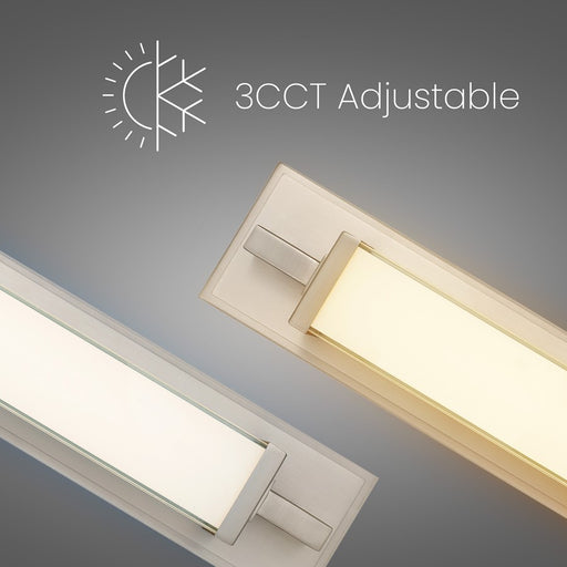 Alteck Empire 22" LED Bathroom Vanity Light, Brushed Nickel - BW0032-3CCT-BN