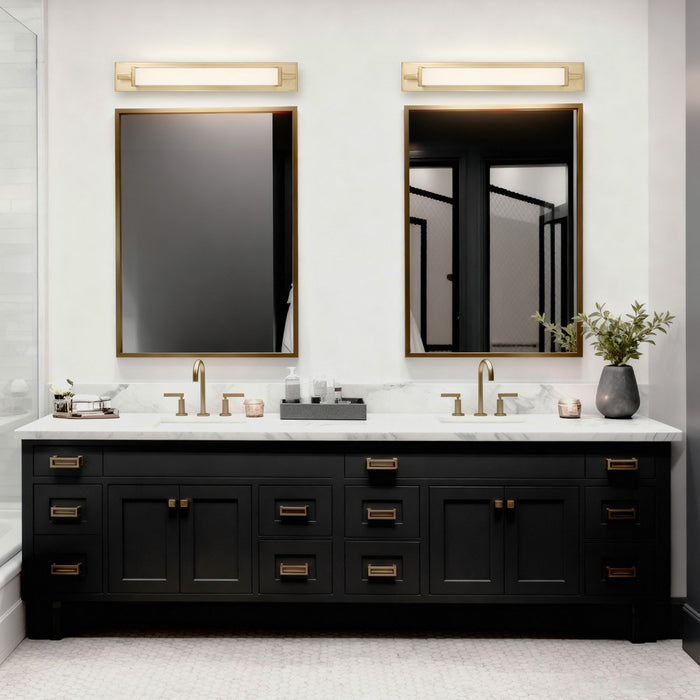 Alteck Empire 28" LED Bathroom Vanity Light, Antique Brass