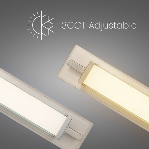 Alteck Empire 28" LED Bathroom Vanity Light, Brushed Nickel - BW0033-3CCT-BN