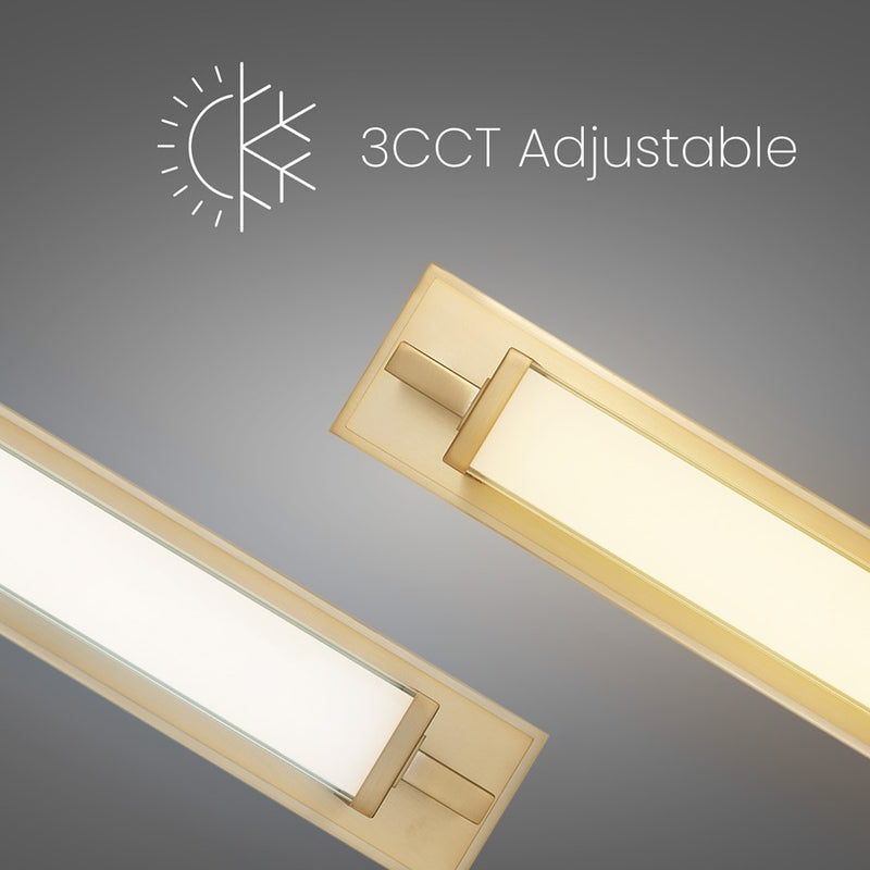Alteck Empire 34" LED Bathroom Vanity Light, Antique Brass