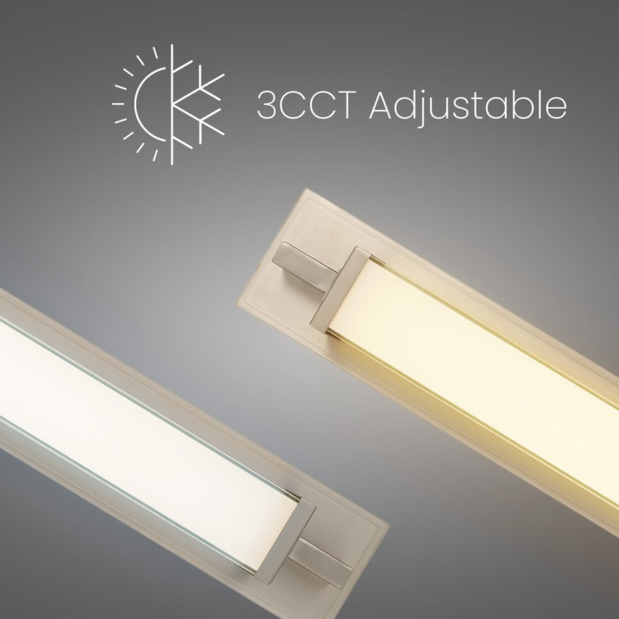 Alteck Empire 34" LED Bathroom Vanity Light, Brushed Nickel - BW0034-3CCT-BN