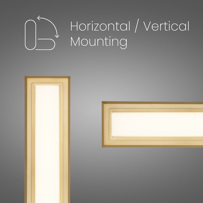 Alteck Roman 18in 1-Light LED Bathroom Vanity Light | Contemporary Antique Brass and Opal Acrylic | Bathroom & Powder Room | Model BW0035-3CCT-AB
