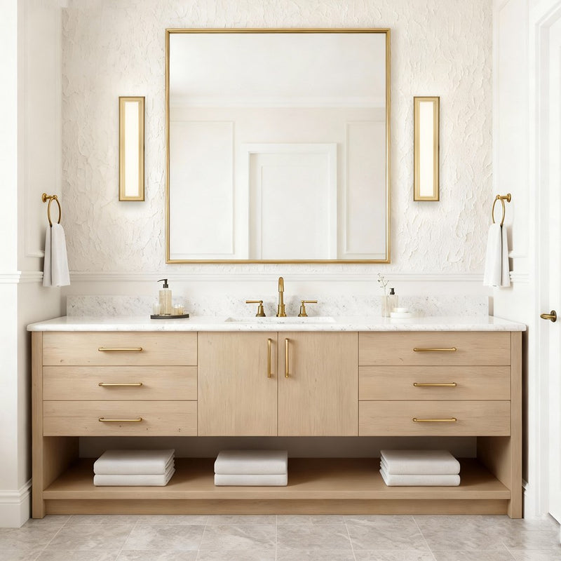 Alteck Roman 18in 1-Light LED Bathroom Vanity Light | Contemporary Antique Brass and Opal Acrylic | Bathroom & Powder Room | Model BW0035-3CCT-AB