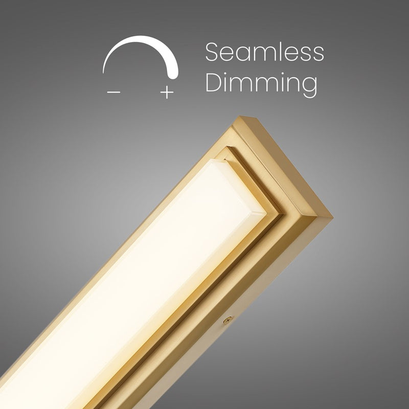 Alteck Roman 24in 1-Light LED Bathroom Vanity Light | Contemporary Antique Brass and Opal Acrylic | Bathroom Vanity & Powder | Model BW0036-3CCT-AB