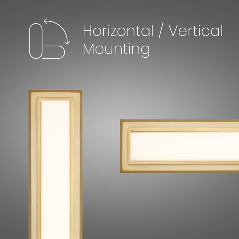 Alteck Roman 24in 1-Light LED Bathroom Vanity Light | Contemporary Antique Brass and Opal Acrylic | Bathroom Vanity & Powder | Model BW0036-3CCT-AB