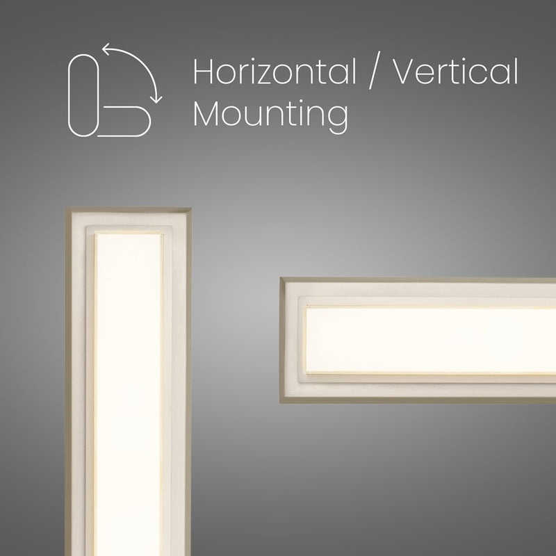 Alteck Roman 24in 1-Light LED Bathroom Vanity Light | Contemporary Brushed Nickel and Opal Acrylic | Bathroom Vanity & Powder | Model BW0036-3CCT-BN