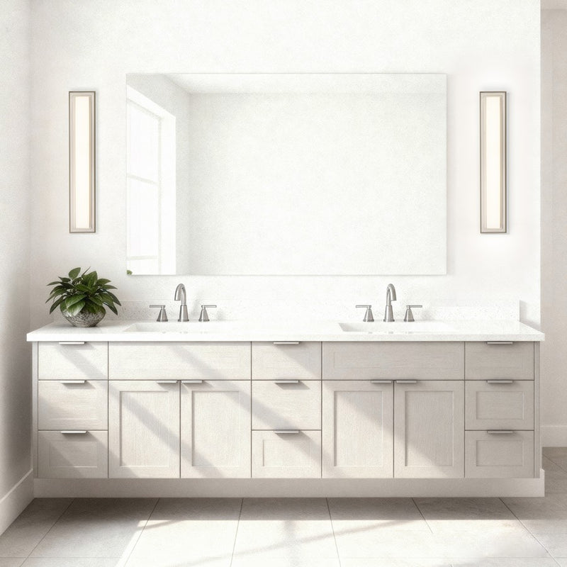 Alteck Roman 24in 1-Light LED Bathroom Vanity Light | Contemporary Brushed Nickel and Opal Acrylic | Bathroom Vanity & Powder | Model BW0036-3CCT-BN