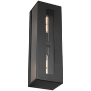 Access Lighting Chatham 2 Light Outdoor Wall Mount Black/Clear