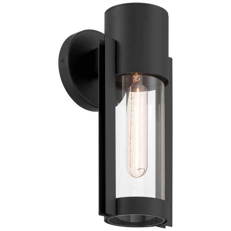 Access Lighting Coastal Outdoor Wall Mount, 12"H, Black/Clr