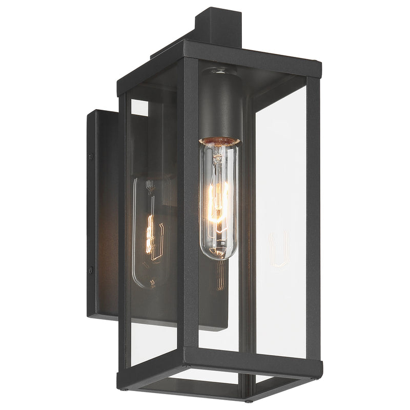 Access Lighting Augusta Outdoor Wall Mount, 12.5"H, Black/Clear