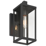 Access Lighting Augusta Outdoor Wall Mount, 12.5"H, Black/Clear