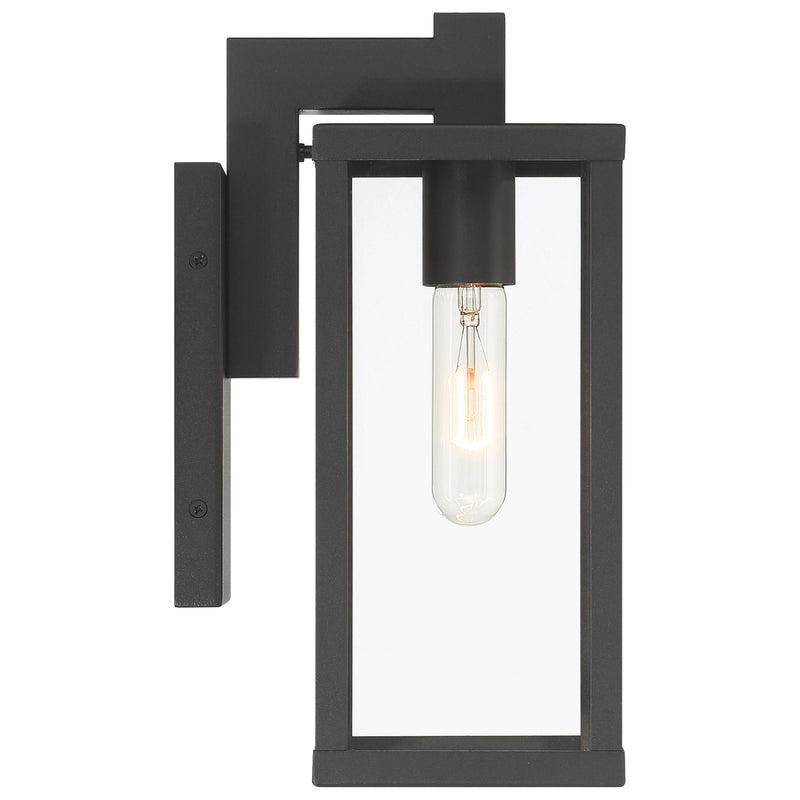 Access Lighting Augusta Outdoor Wall Mount, 12.5"H, Black/Clear