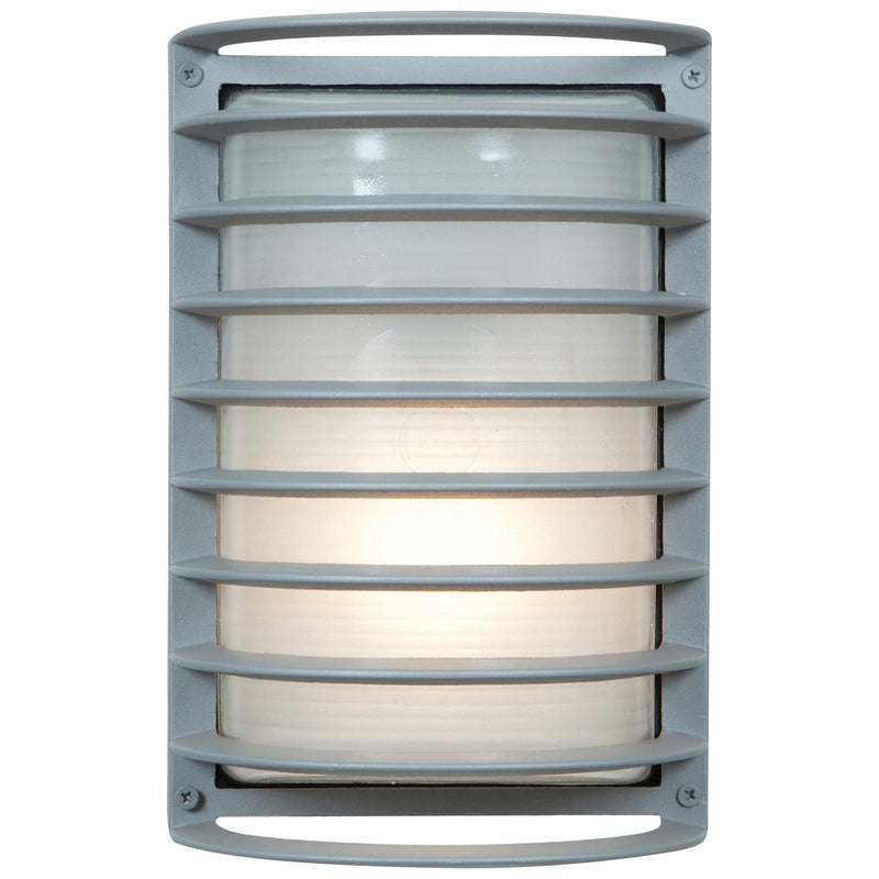 Access Bermuda 1Lt Outdoor Wall Mt, Satin/Ribbed Frosted