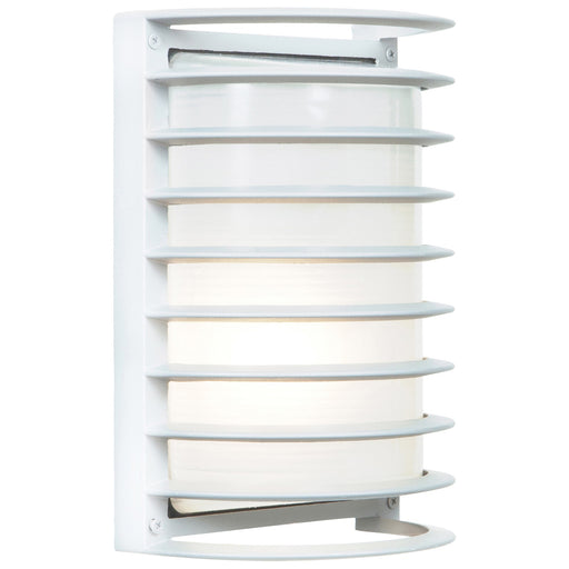 Access Bermuda 1Lt Outdoor Wall Mt, White/Ribbed Frosted