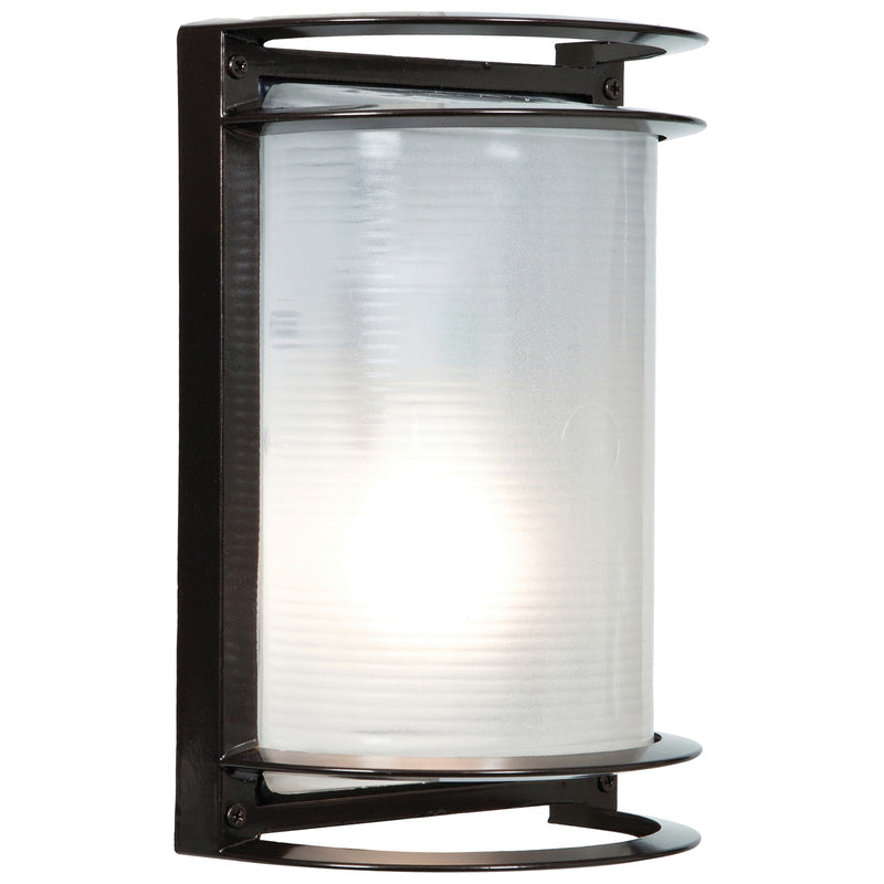Access Nevis 1Lt Outdoor Wall Mt, Bronze/Ribbed Frosted