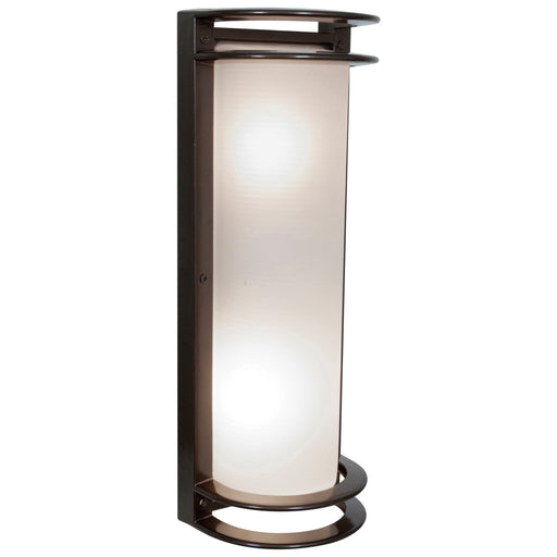 Access Nevis 2Lt Outdoor LED Wall Mt, Brz/Ribbed Frosted