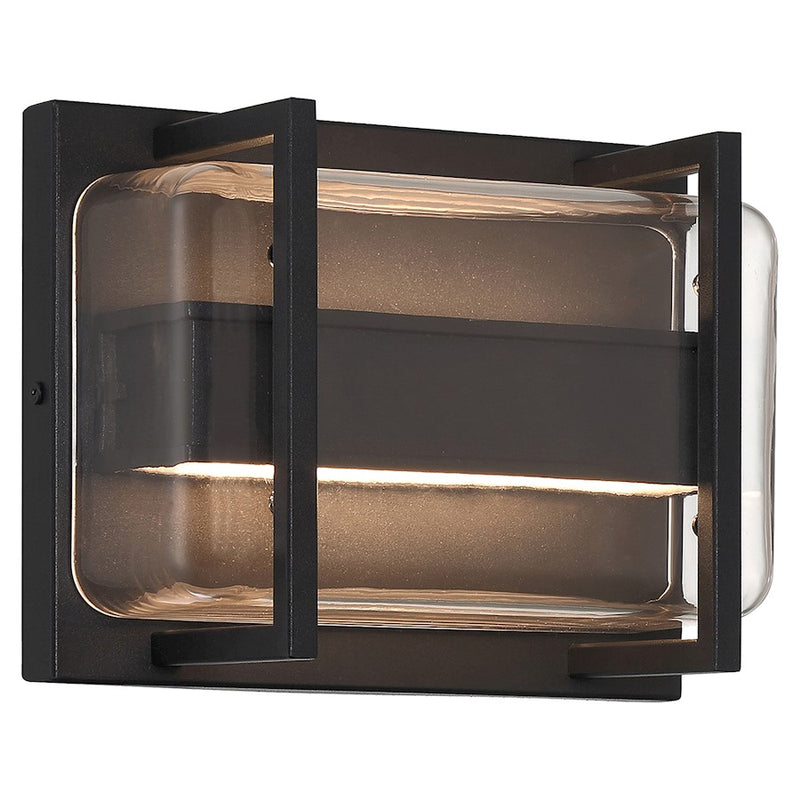 Access Lighting Dillon Outdoor LED Wall Mount, Black/Clear