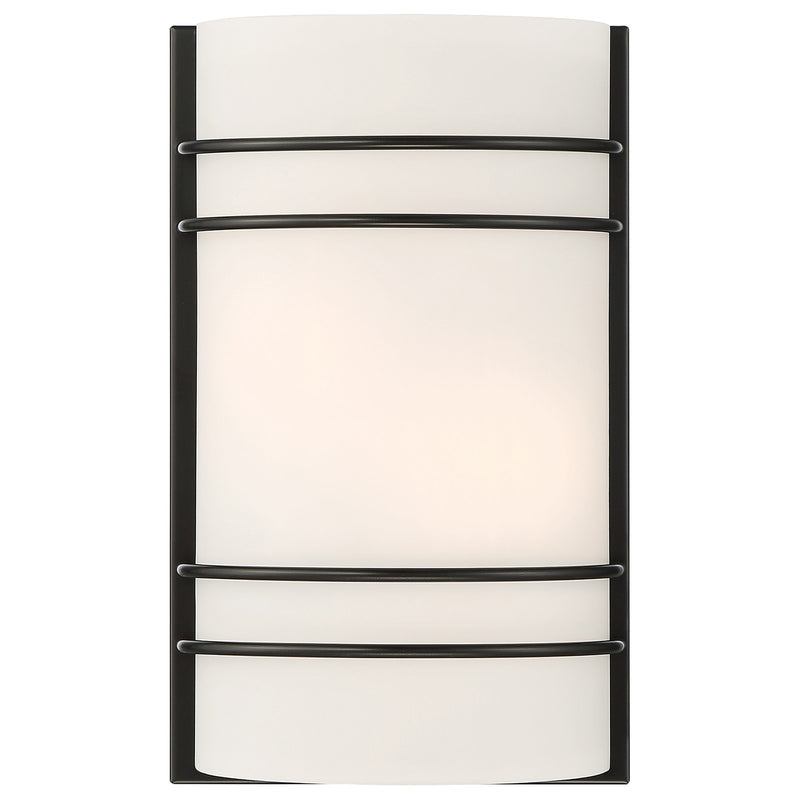Access Lighting Cassi 2 Light Wall Sconce, Matte Black/Opal