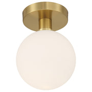 Access Lighting Michelle LED Semi Flush, Antique Brass/Opal