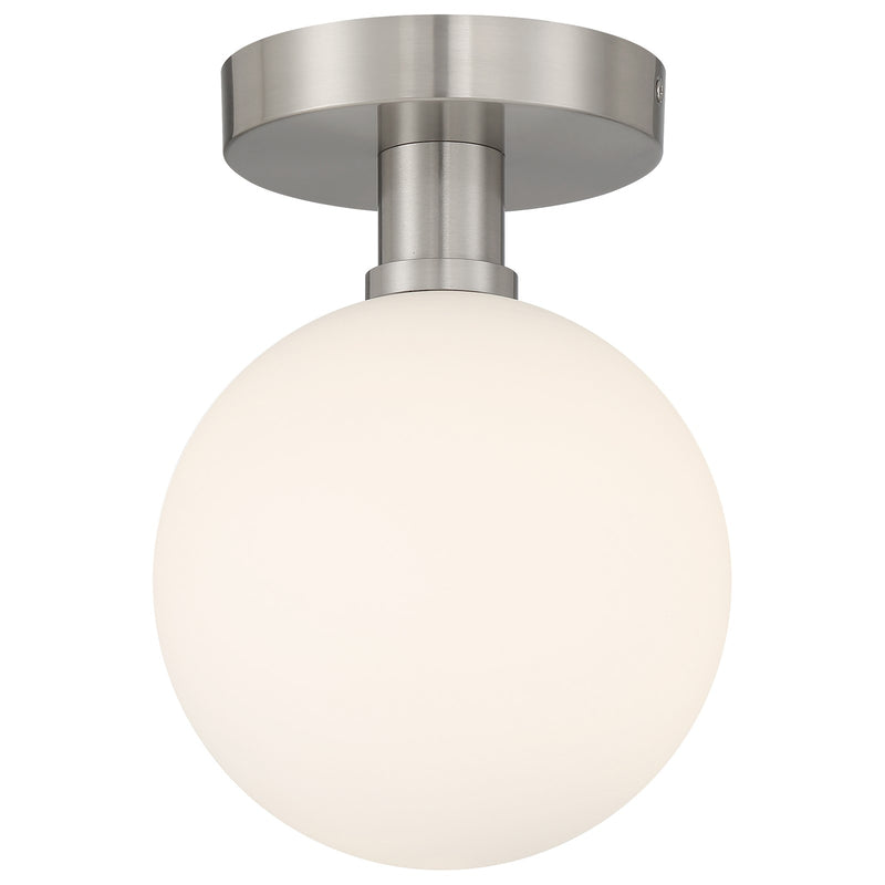 Access Lighting Michelle LED Semi Flush, Brushed Steel/Opal