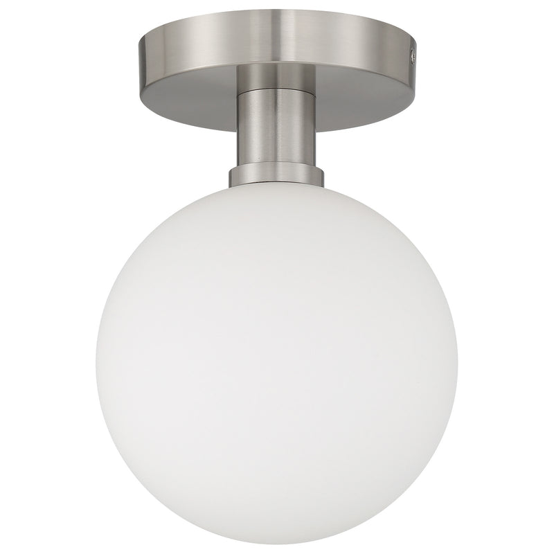 Access Lighting Michelle LED Semi Flush, Brushed Steel/Opal