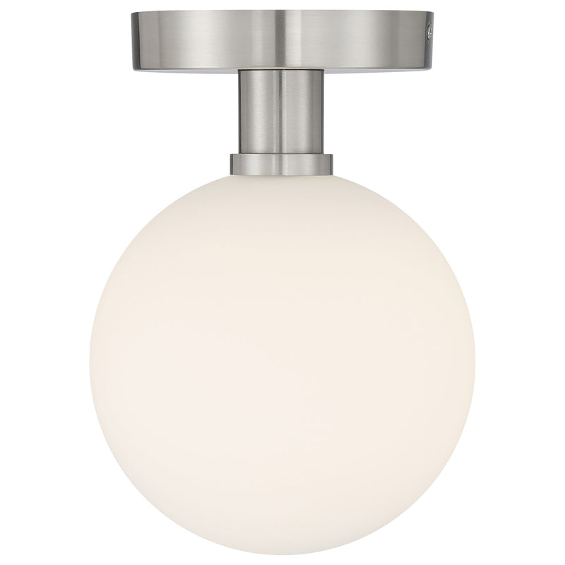 Access Lighting Michelle LED Semi Flush, Brushed Steel/Opal