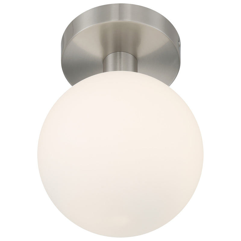 Access Lighting Michelle LED Semi Flush, Brushed Steel/Opal